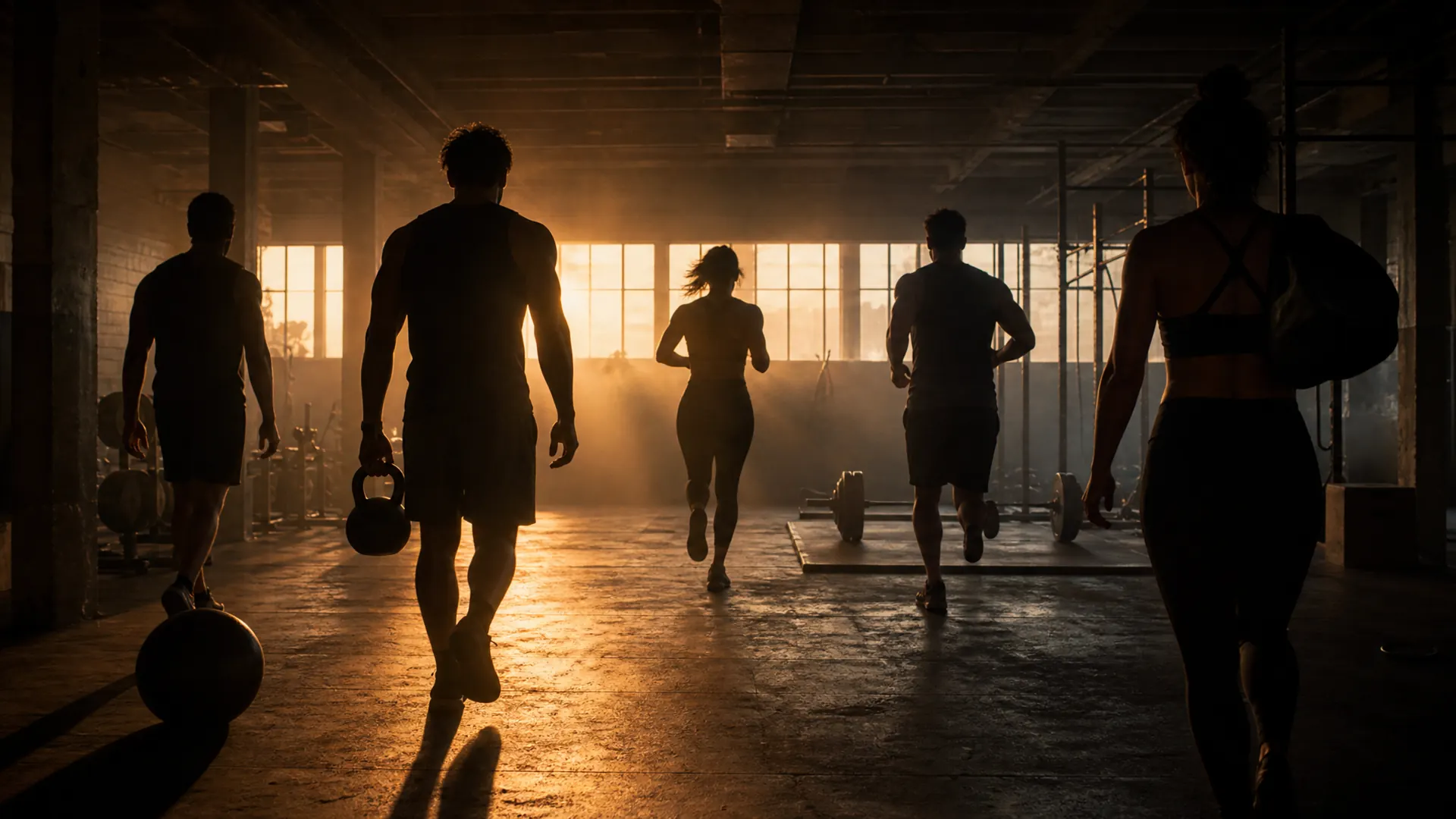 A small training crew in a gym